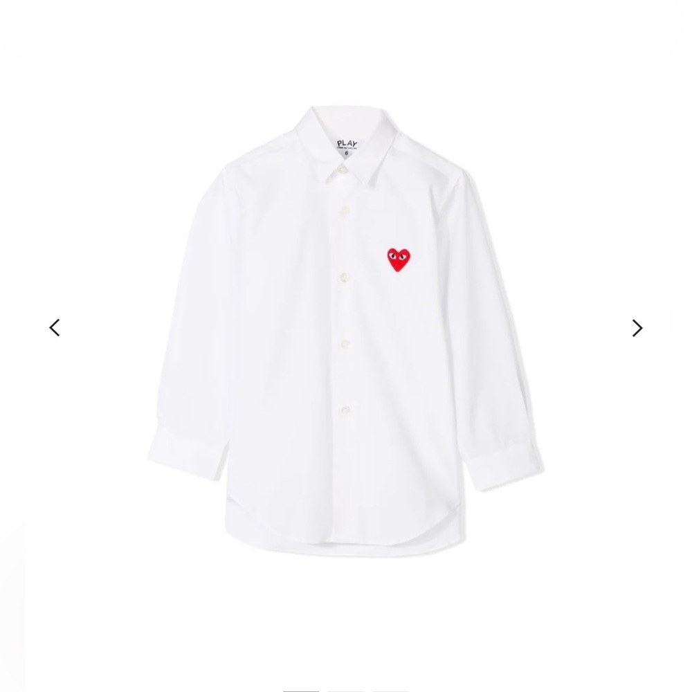 Comme des Garçons Play Kids Heart Patch Shirt size 4T